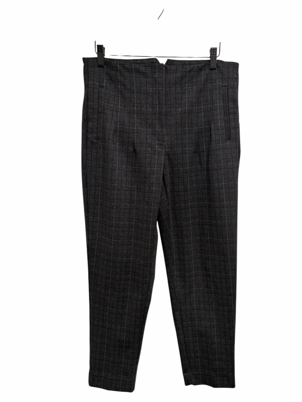Nicole Miller Women’s Gray Plaid Straight Leg Dress Pants